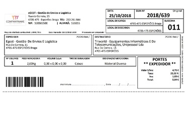 Imprima as suas guias em qualquer local, em diferentes formatos (três guias por página A4).